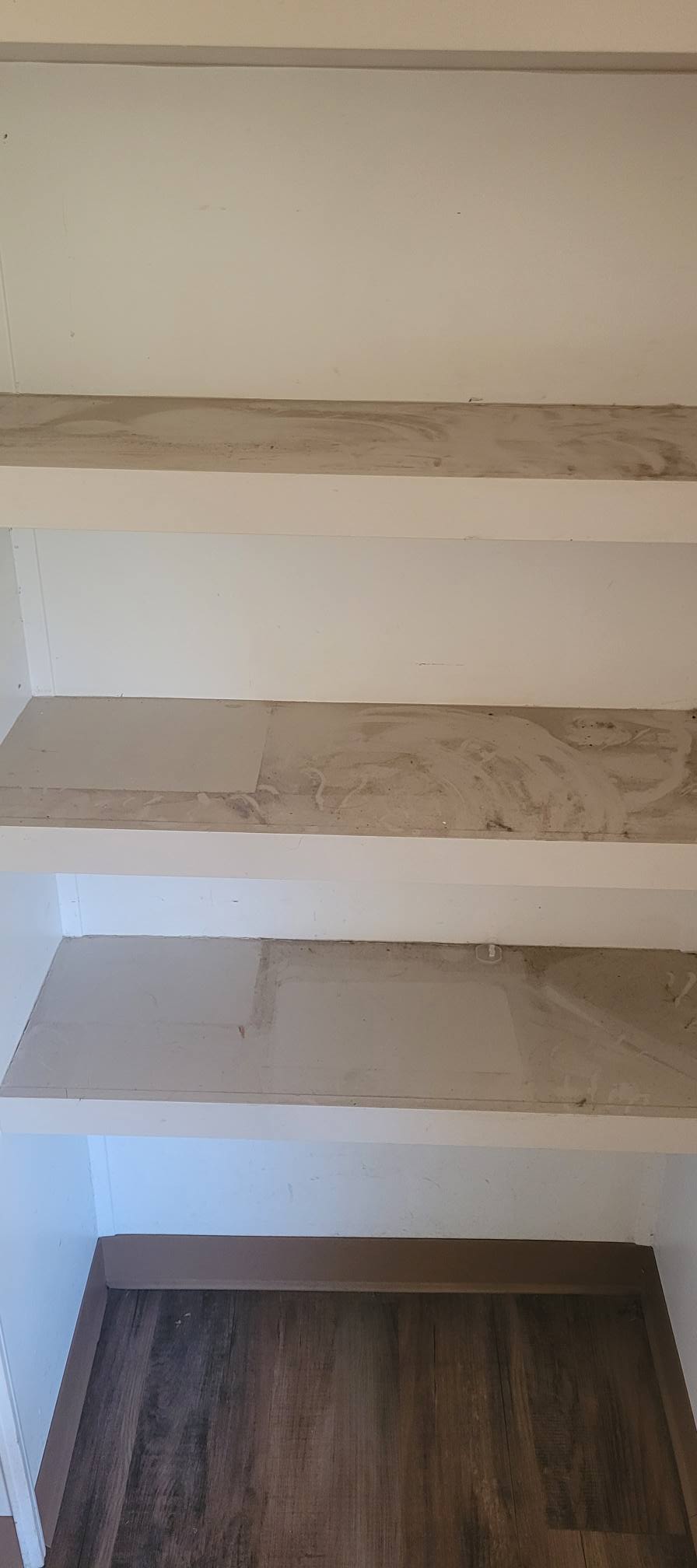 Clean shelves after cleaning