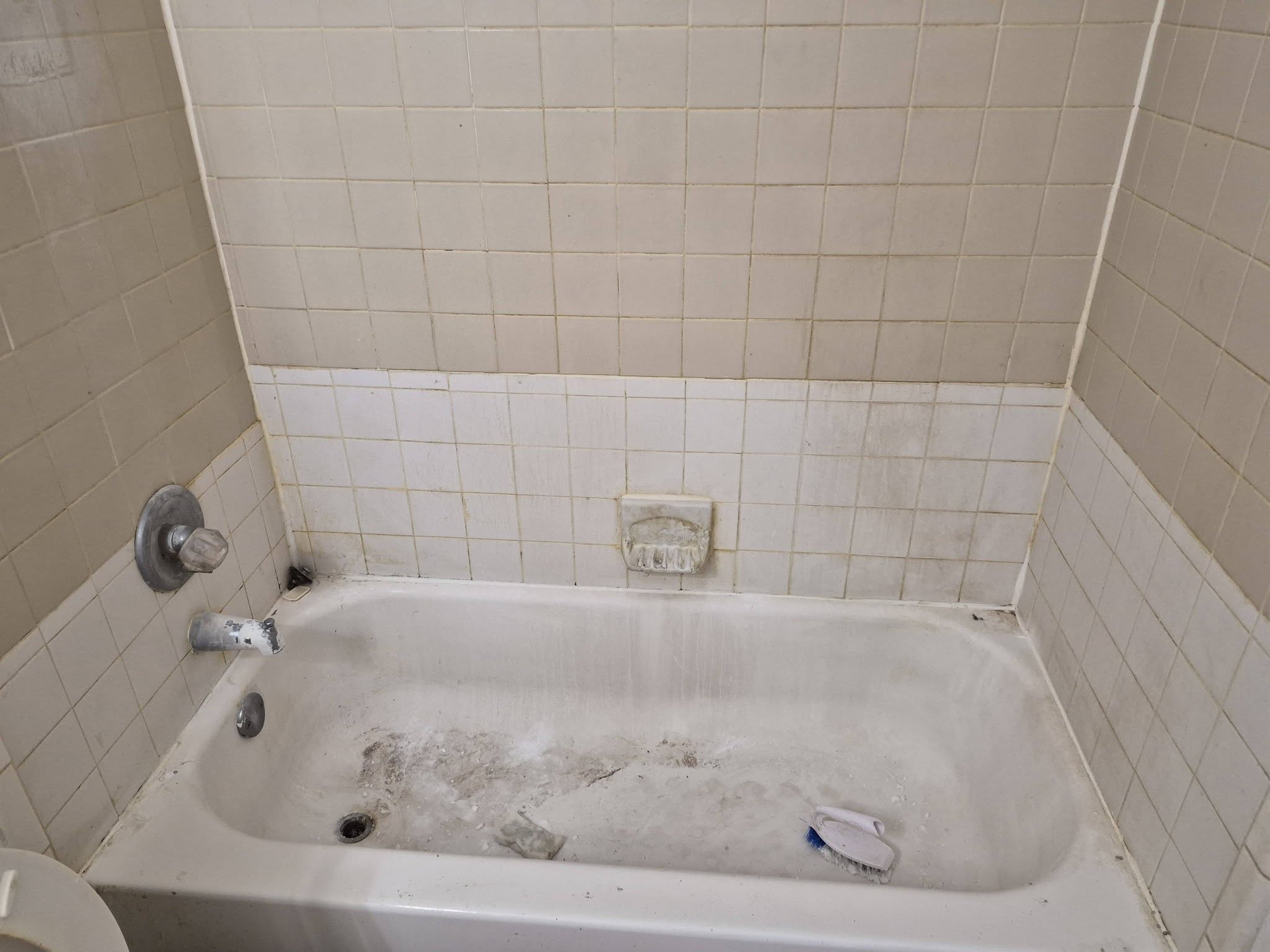 Sparkling clean shower after cleaning